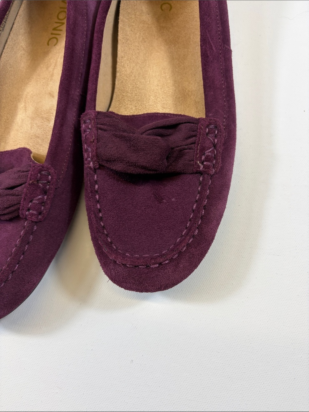 Vionic Purple Suede Knot Driving Loafers Moccasins Women Size 10 - Picture 7 of 7